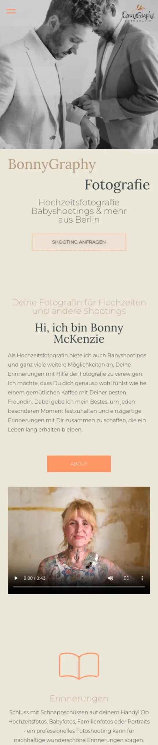 Website von BonnyGraphy, Berlin in der Mobilansicht