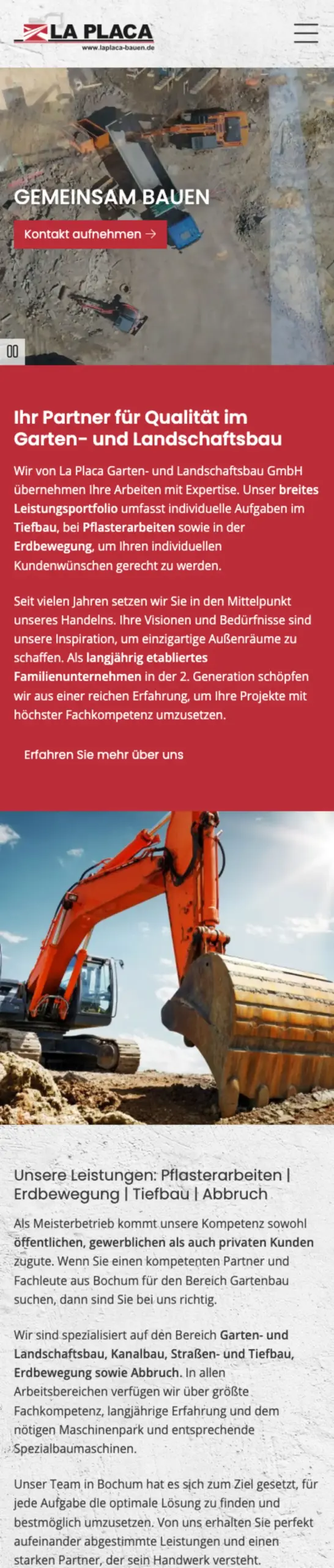 Website von La Placa, Bochum in der Mobilansicht