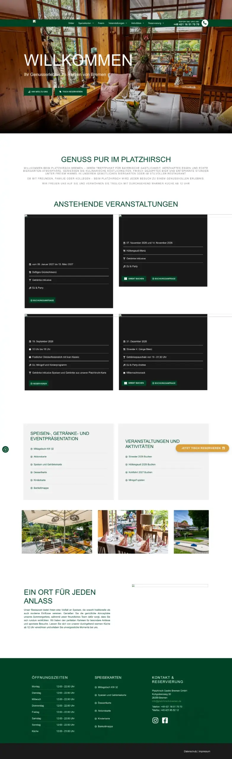 Website von Platzhirsch Bremen, Bremen in der Mobilansicht