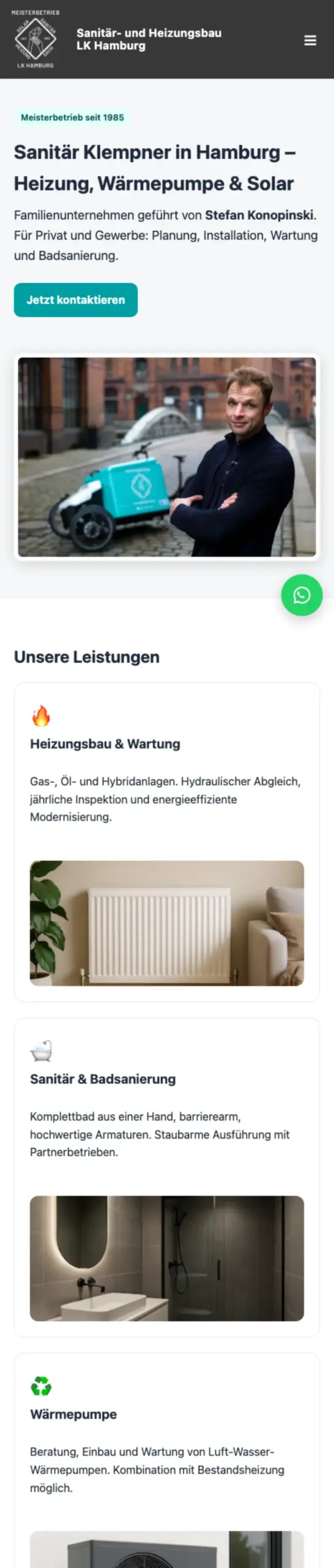 Website von LK Hamburg, Hamburg in der Mobilansicht