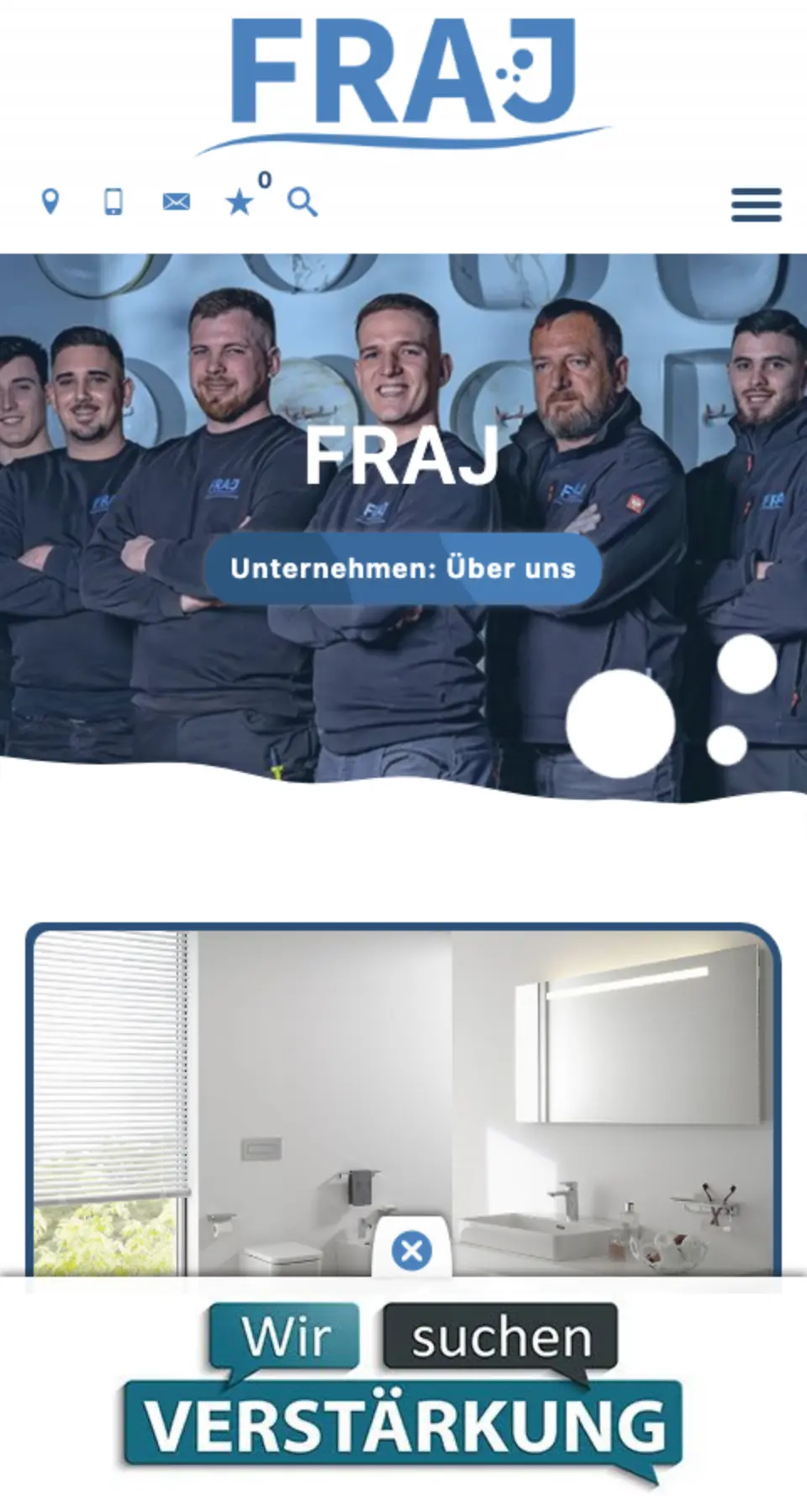 Website von FRAJ, Mainz in der Mobilansicht