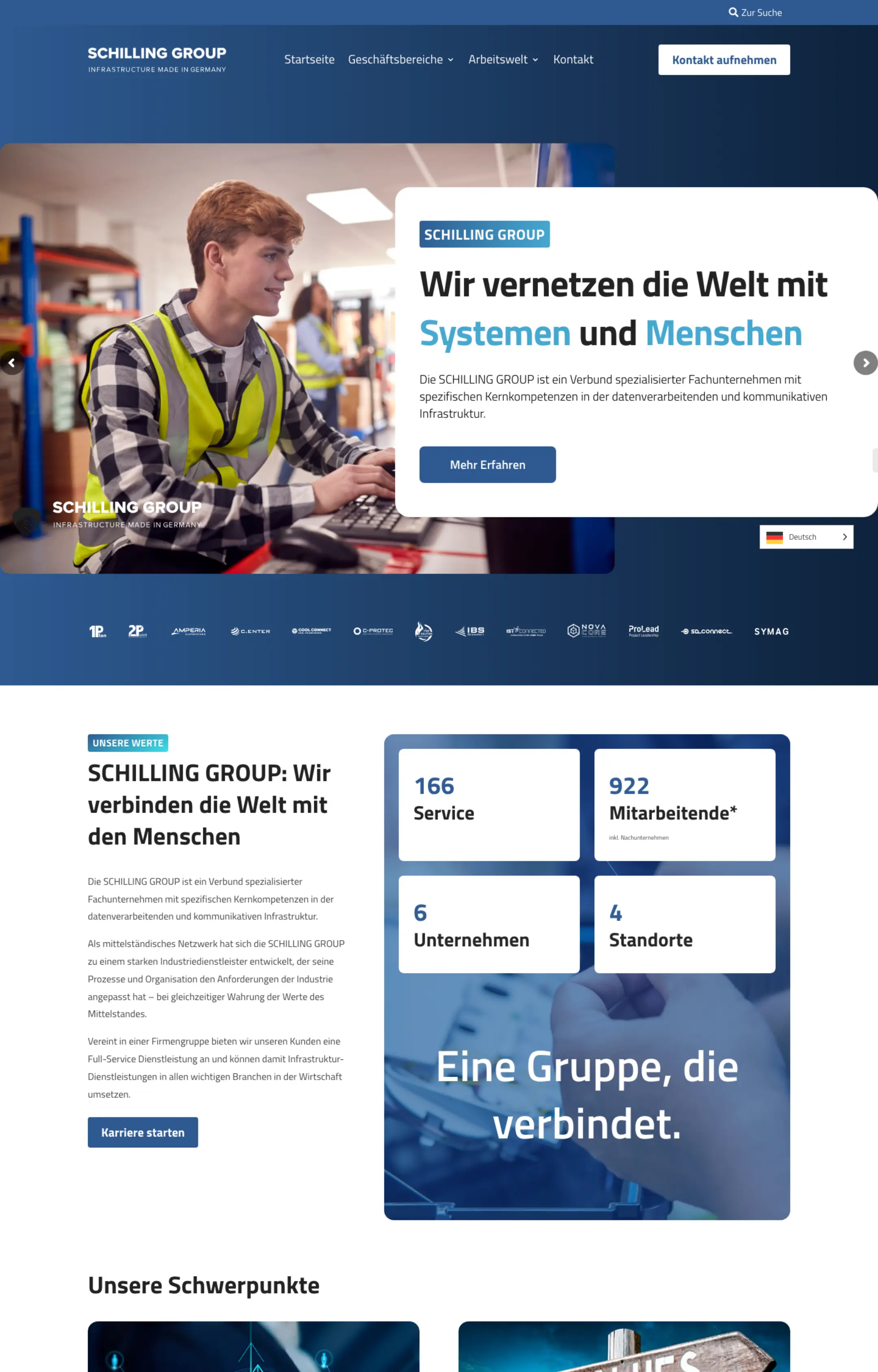 Website von SCHILLING GROUP, Rhein-Sieg-Kreis in der Desktop-Ansicht