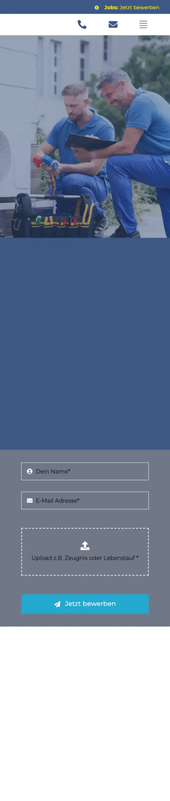 Website von ST Kälte- und Klimatechnik, München in der Mobilansicht