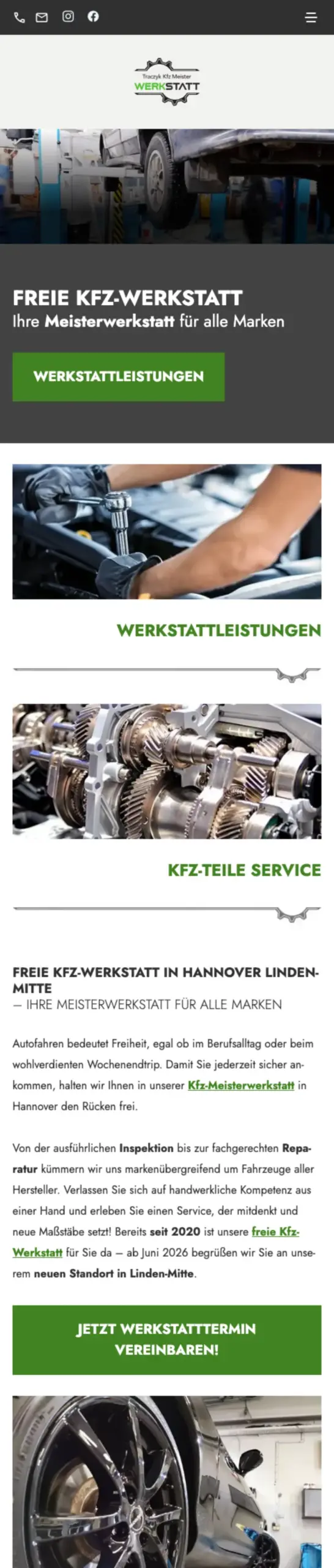 Website von Do It Yourself WERKSTATT, Hannover in der Mobilansicht