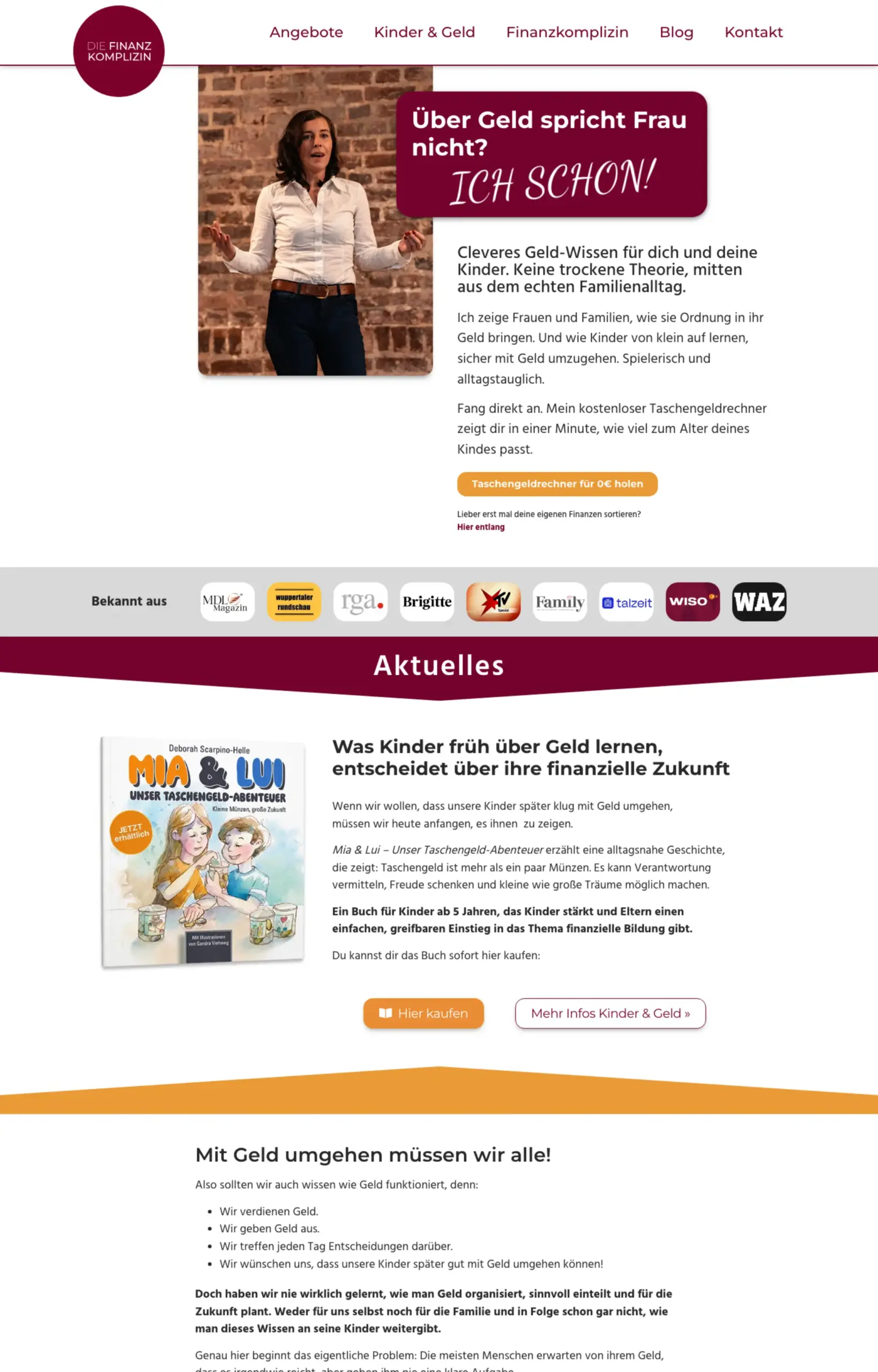 Website von DieFinanzkomplizin, Wuppertal in der Desktop-Ansicht