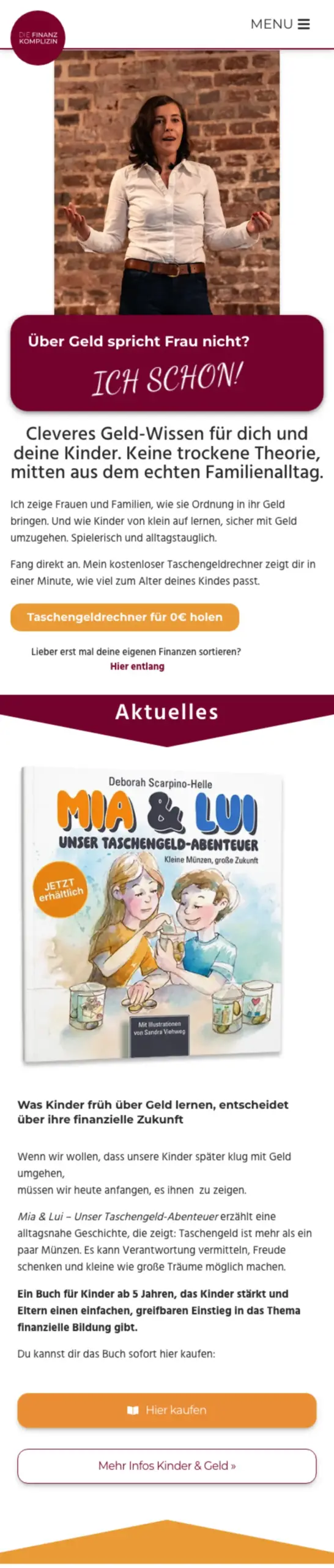 Website von DieFinanzkomplizin, Wuppertal in der Mobilansicht