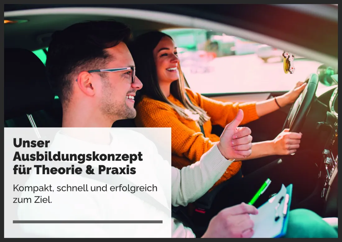 Ausschnitt der Website von Ferrenberg Fahrschulen, Mannheim: Überschrift nennt das Angebot präzise — Ausbildungskonzept für Theorie & Praxis — der Besucher erkennt sofort den Umfang.