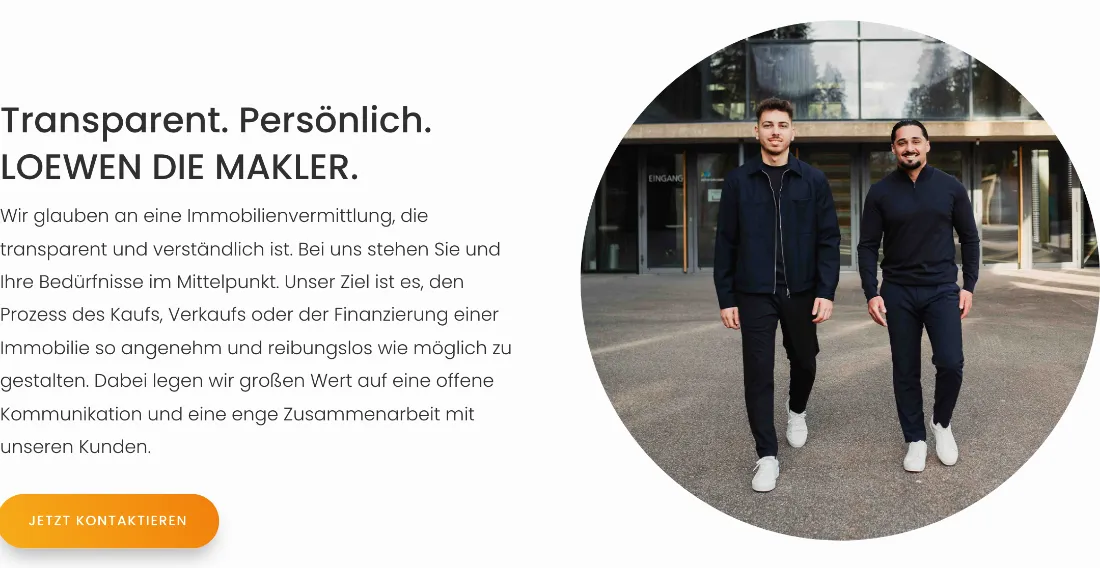 Ausschnitt der Website von IHK Bodensee-Hochrhein, Landkreis Konstanz: Klarer Einstieg mit Leitthese und Ablauf in kurzen Sätzen — der Besucher versteht sofort das Angebot und findet den Kontaktknopf.
