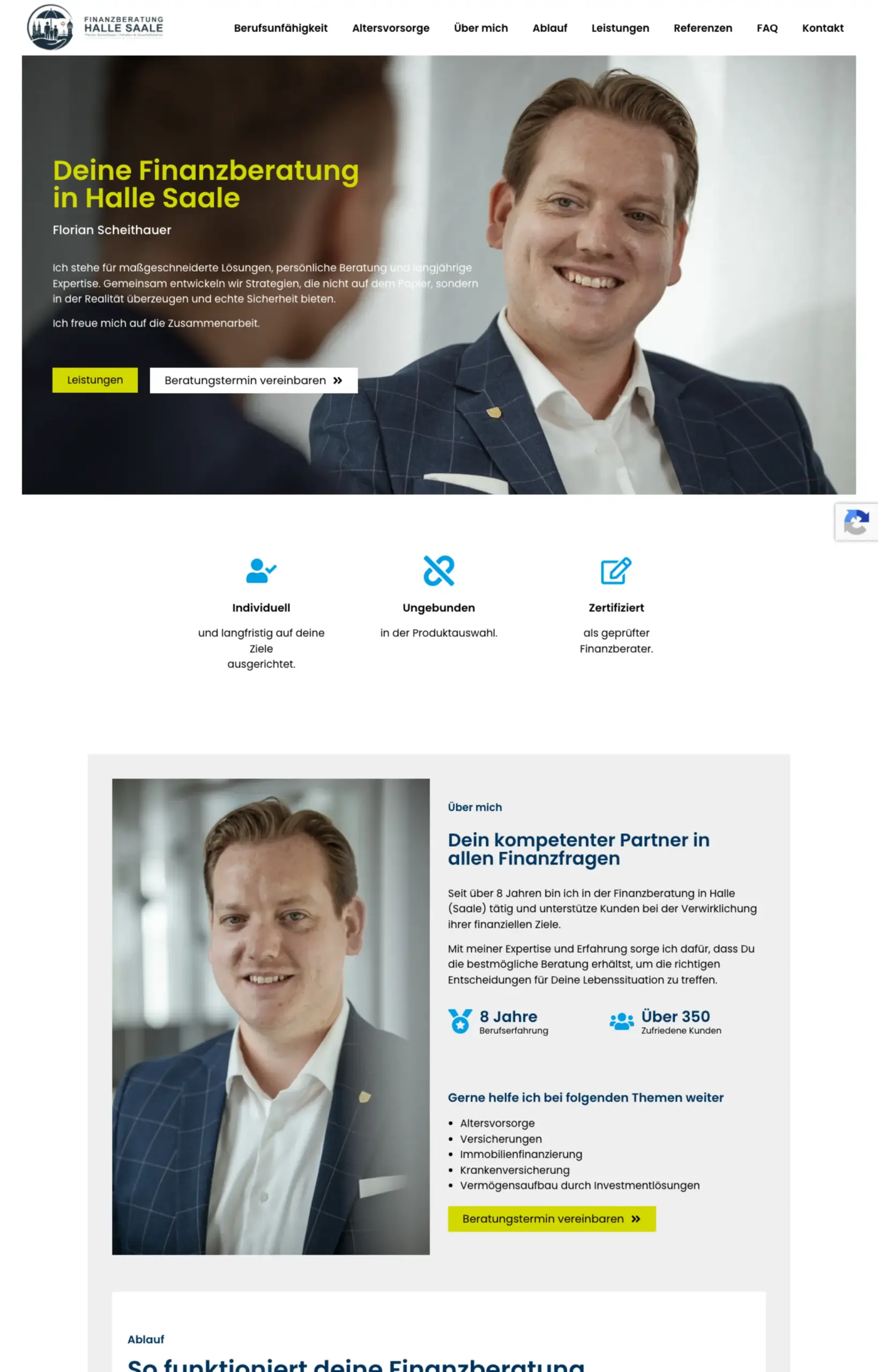 Website von Florian Scheithauer, Halle (Saale) in der Desktop-Ansicht