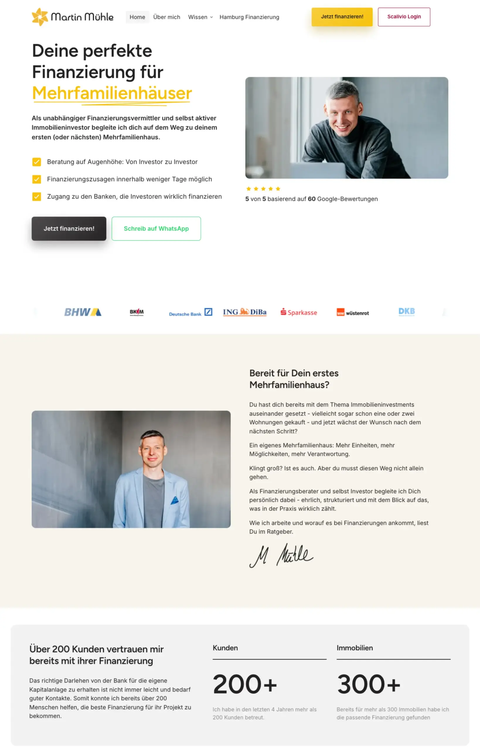 Website von Martin Mühle, Hamburg in der Desktop-Ansicht