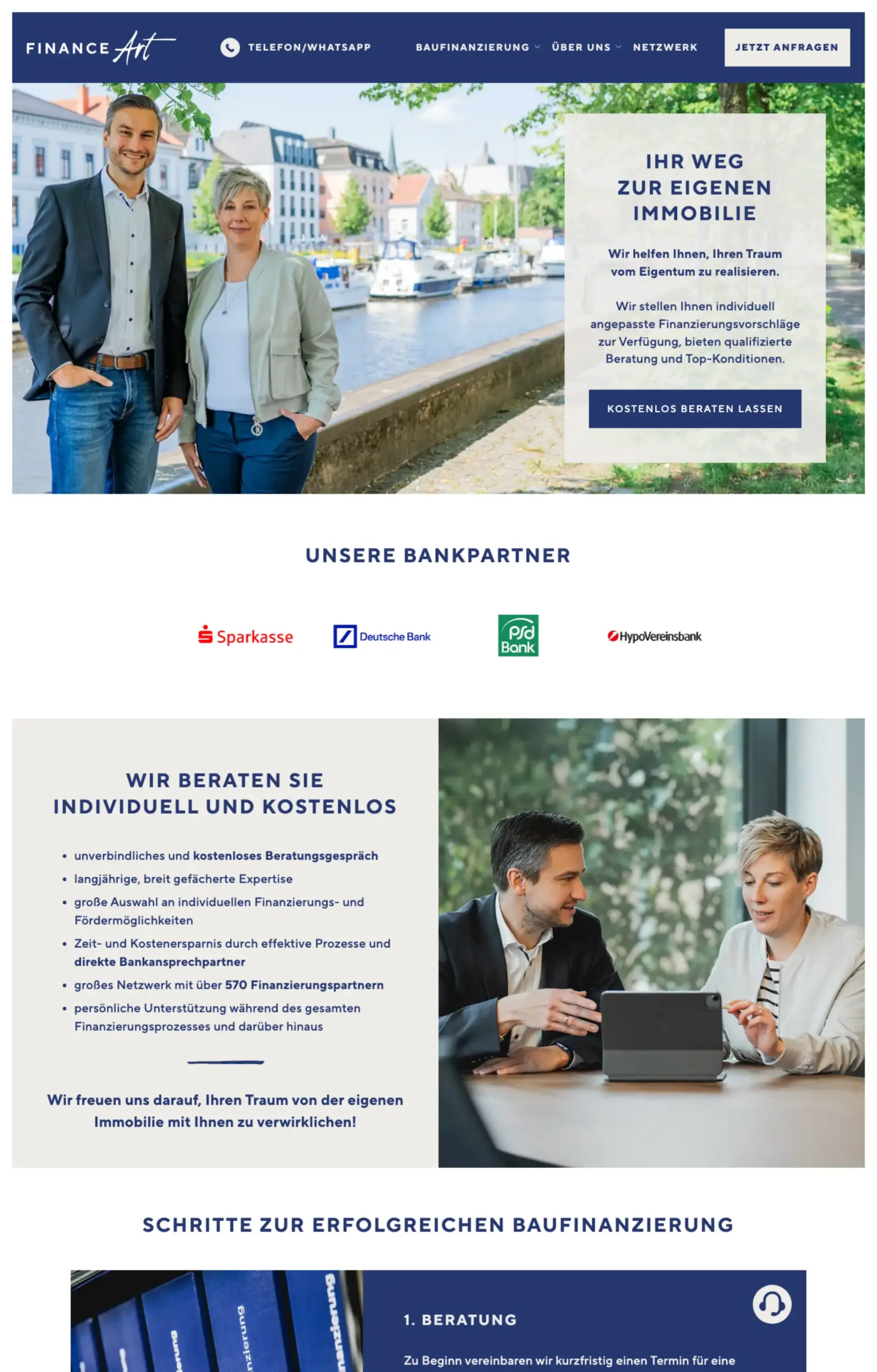 Website von FinanceArt, Oldenburg (Oldenburg) in der Desktop-Ansicht