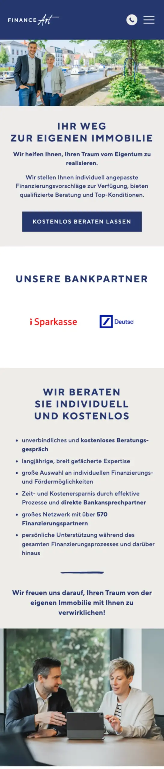 Website von FinanceArt, Oldenburg (Oldenburg) in der Mobilansicht