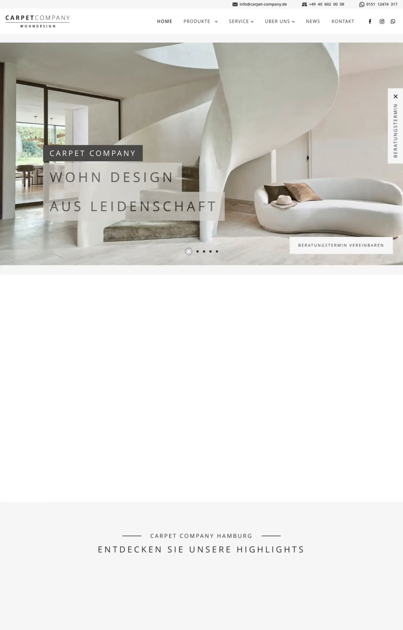 Website von Jan Qualmann, Hamburg in der Desktop-Ansicht