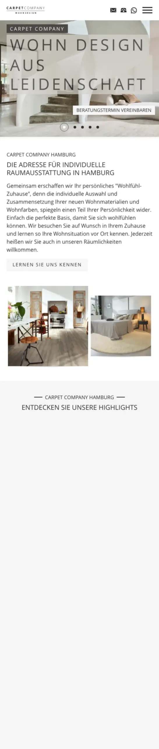 Website von Jan Qualmann, Hamburg in der Mobilansicht