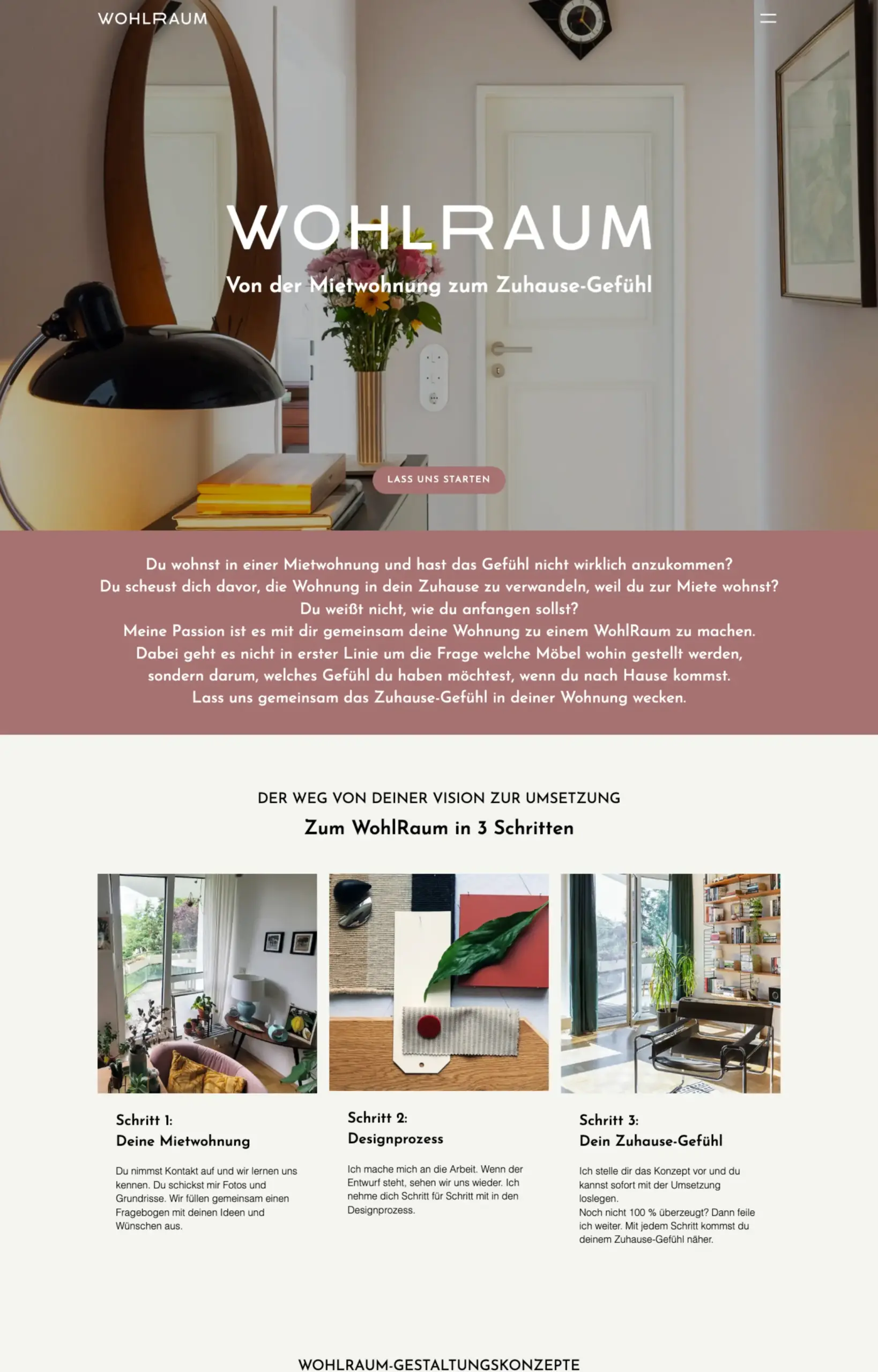 Website von Christina Minius, Köln in der Desktop-Ansicht